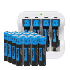 Kratax 1.5V AA AAA Lithium Rechargeable Battery Charger Li-Ion batteries 3500mWh LOT