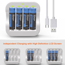 8 Pack 1.5V Rechargeable Li-Ion AA Batteries 1.5V Constand Volteage 3500mWh 3A with Charger