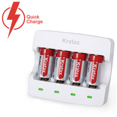 Rechargeable RCR123A Batteries Kit, 4 Pack 900mAh CR123A Rechargeable Lithium Batteries with Charger for Arlo Camera