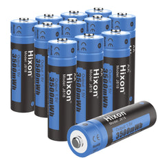 12 Pack Rechargeable Lithium Batteries AA 1.5V Constand Volteage 3500mWh 3A Current Over 1500 Cycles