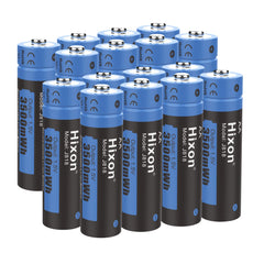 16 Pack Rechargeable Lithium Batteries AA 1.5V Constand Volteage 3500mWh 3A Current Over 1500 Cycles