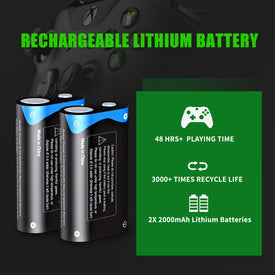 Lithium Xbox Controller Battery Pack Compatible for Xbox Series X|S/Xbox One/Xbox One S/Xbox One X Wireless Controller, 3 Pack 6000mWh Li-Ion Rechargeable Xbox Controller Battery with Charger
