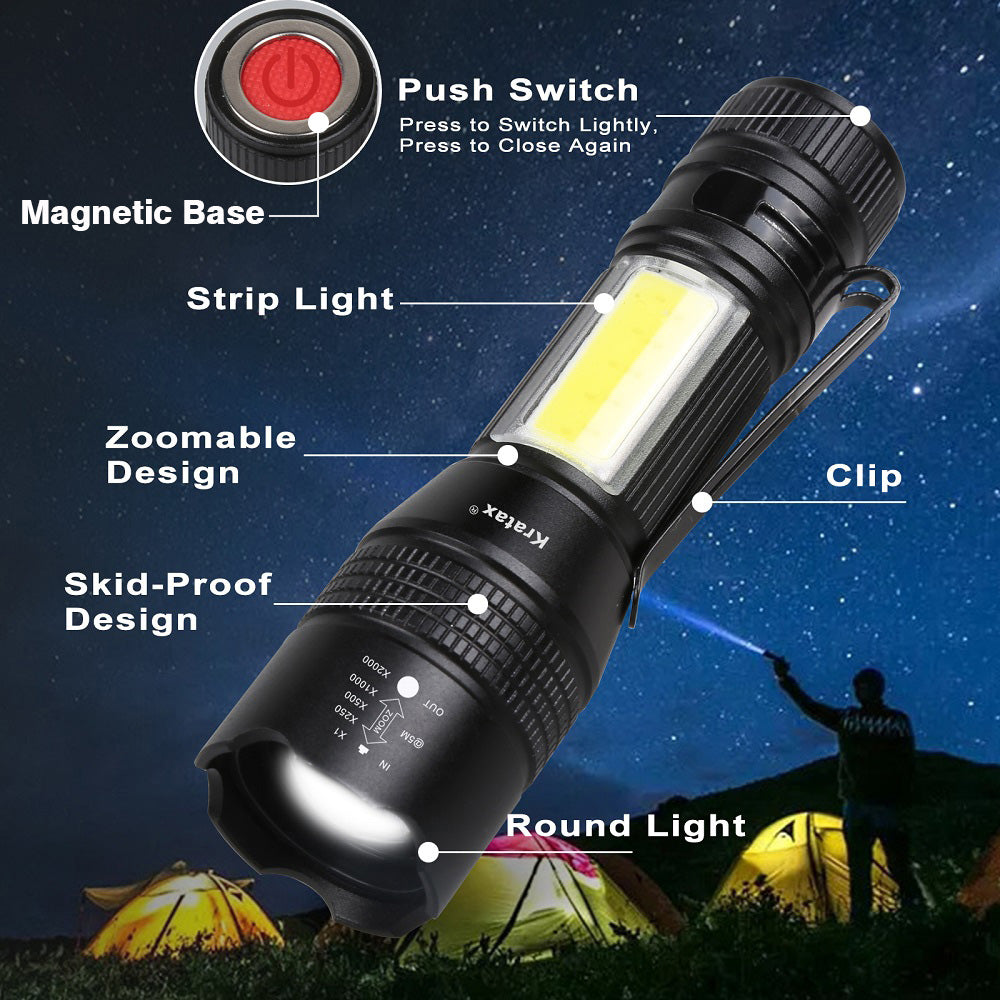 700 lumen rechargeable flashlight Pocket LED Tactical Flashlight, 700 Lumen, 6 Modes, Zoomable, IPX6 Wat – Hixon Power