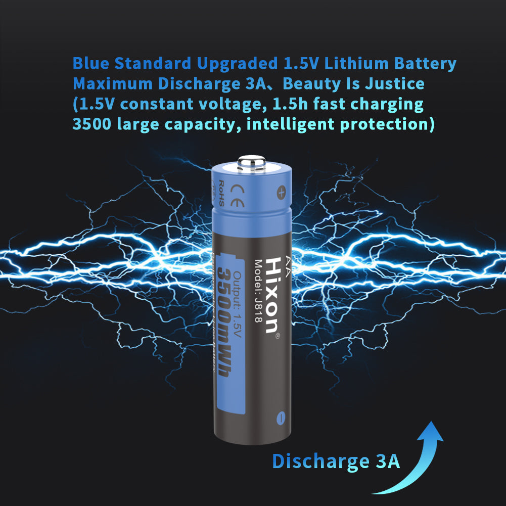 Lot de 8 piles AA rechargeables 1,5 V 1,5 V - 3500 mWh - Haute
