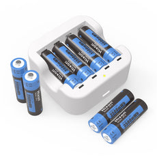Hixon Lithium Batteries AA 1.5V Rechargeable AA Li-Ion Batteries 3500mWh 1500 Cycles Lot