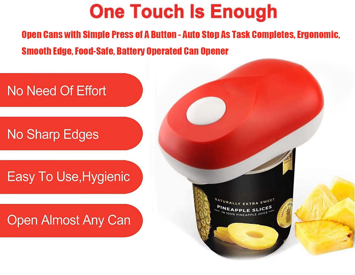  Electric Can Opener with Smooth Edge, One-Touch Can